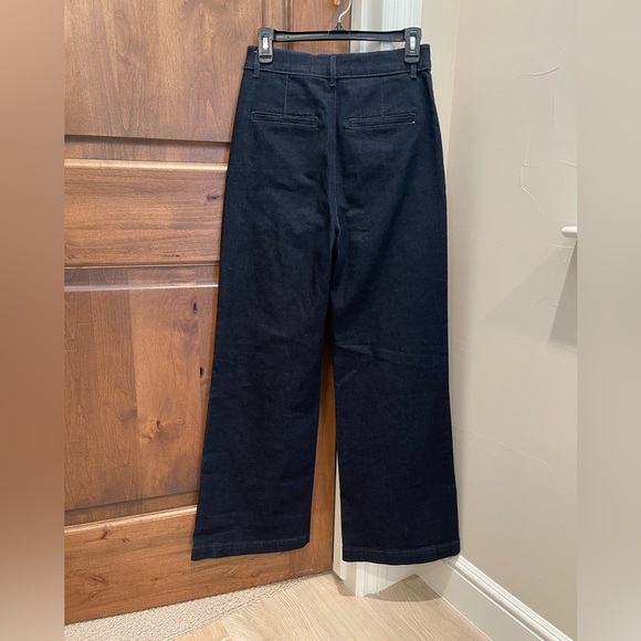 Wide leg high waist denim jean trouser Talbots NWT Sz 0 - Picture 3 of 11